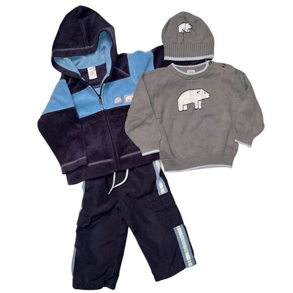 Gymboree 18-24 months Matching Pant/Hoodie Set and Sweater/Hat Set Polar Bear‎ - Picture 1 of 8